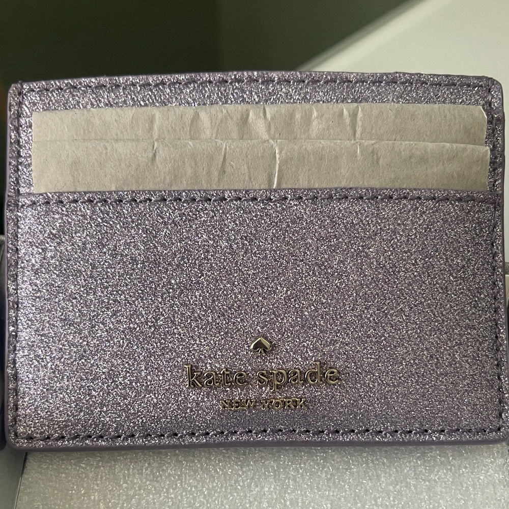 Kate Spade Lavender Glitter Card Holder - Picture 2 of 4